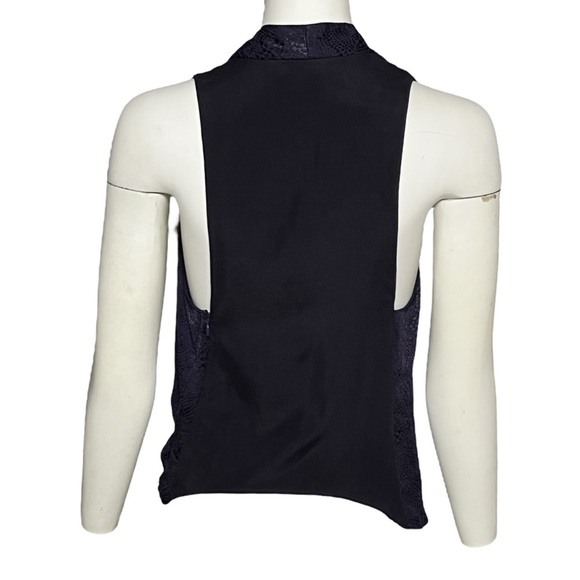 Ramy Brook Meredeth Python Dark Blue Sleeveless Halter Neck Top Size Small - Picture 4 of 9